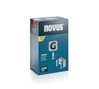 NOVUS TOOLS Agrafes en fil plat 8 mm de type 11, grand boîte avec 5000 pièces, agrafes galvanisée pour la fixation de films plastiques, bardeaux bitumés, étiquettes, papier, contrecollages en alu