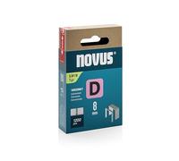 NOVUS TOOLS Agrafes en fil plat 8 mm de type 53F, 1200 pièces, agrafes galvanisée pour la fixation de films plastiques, étiquettes, papier, contrecollages en alu
