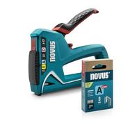 NOVUS TOOLS Agrafeuse manuelle J-17 Kit avec 1800 agrafes │ 3-en-1 agrafeuses et cloueuses pour agrafes en fil fin et plat 6-14 mm et clous 16 mm │ Réglage de la puissance de frappe