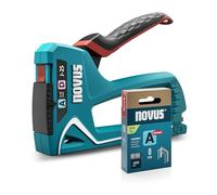 Novus Agrafeuse J-25 – 2-en-1 murale métal pour bois Kit 1800 agrafes, poignée softgrip