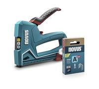 NOVUS TOOLS Agrafeuse manuelle J-50 Kit avec 1800 agrafes │ Agrafeuse et cloueuse professionnelles en aluminium pour agrafes en fil fin 6-14 mm et clous 16 mm │ Idéal pour tapisserie et décoration