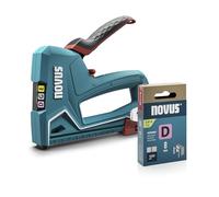 NOVUS TOOLS Agrafeuse manuelle J-51 Set avec 1200 agrafes │ Agrafeuse murale et cloueuse professionnelles en aluminium pour agrafes en fil plat 6-14 mm et clous 16 mm │ Fixation de films, menuiserie