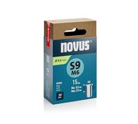 NOVUS TOOLS Écrous aveugles en acier Ø 8,9 mm, longueur 15 mm, 50 pièces, filetage M6, épaisseur du matériau 0,5-3,0 mm, pour fixation sur les tôles d’acier