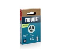 NOVUS TOOLS Écrous aveugles en aluminium Ø 5,9 mm, longueur 11 mm, 20 pièces, filetage M4, épaisseur du matériau 0,5-2,0 mm, poser simplement un filetage