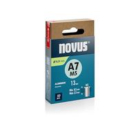 NOVUS TOOLS Écrous aveugles en aluminium Ø 6,9 mm, 13 mm, 50 pièces | filetage M5, pour matériaux de 0,5 à 2,5 mm d'épaisseur, idéales pour fixations dans les métaux non ferreux et les plastiques