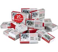 Novus Agrafes 24/6 DIN SUPER - Agrafes pour agrafeuses de bureau et pinces agrafeuses, 20 000 pièces en 20 paquets de 1 000 pièces