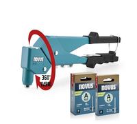 NOVUS TOOLS Pince à riveter N-25 Vario avec 100 rivets - tête pivotante 360°, riveteuse universelle aluminium, outil ergonomique et durable pour bricolage et atelier