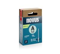 Novus Tools Rivets aveugles en aluminium Ø 3,2 mm, longueur 10 mm, 70 rivets, épaisseur du matériau 5,0-7,0 mm, fixation de métaux non ferreux, plastique, matériaux légers, cuir et tissus