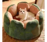 Novviastore Lit pour chat et chien - Lavable en tissu apaisant antistatique en forme de pétale de cactus, nid en peluche pour petits chiens et chats
