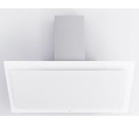 novy - hotte décorative inclinée 120cm 808m3/h verre blanc - 7841