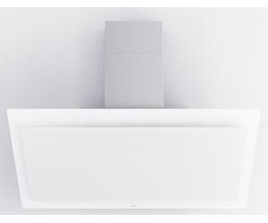novy - hotte décorative inclinée 120cm 808m3/h verre blanc - 7841