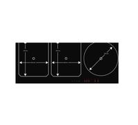 Novy Table de cuisson à induction Power 1767 – 4 plaques – bord à facettes – 98,5×38 cm – noir