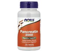 Now 200 mg Pancréatine 10X pour Support Digestif 100 Gélules
