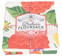 Now Designs Bakers Lot de 3 Sacs à Farine en Coton Motif Fleurs Taille S
