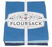 Now Designs Flour Sack Dishtowels, Indigo/Moonlight/Cool Blue, Set of 3 by Now Designs