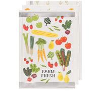 Now Designs Floursack Lot de 3 torchons de Cuisine en Coton à séchage Rapide, marché Fermier, 50,8 x 76,2 cm