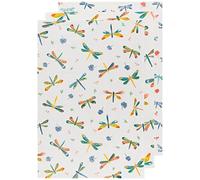 Now Designs Floursack Lot de 3 torchons de Cuisine en Coton à séchage Rapide, Motif Libellule, 50,8 x 76,2 cm