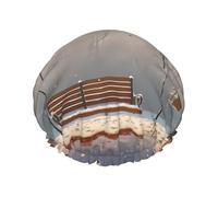 now Falling in The Park - Bonnet de douche imperméable extra large - Protection double couche pour cheveux longs/bouclés