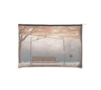 Now Falling in The Park Trousse à maquillage réutilisable en papier imperméable et légère pour voyage, école et usage quotidien Motif imprimé intégral pour femmes, étudiants, respectueux de