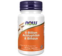 Now Foods, 8 Billion Acidophilus & Bifidus (Bonne Culture Bactérienne), 60 Capsules végétaliennes, Testé en Laboratoire, Sans Gluten, Sans OGM, Végétarien, Sans Soja