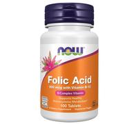 Now Foods Acide folique 800 mcg avec vitamine B-12 - 100 comprimés