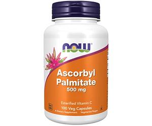 Now Foods, Ascorbyl Palmitate, 500 mg, 100 Gélules végétaliennes, Testé en Laboratoire, Vitamine C, Sans Gluten, Sans Soja, Végétarien