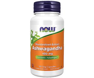 Now Foods, Ashwagandha, Extrait de Racine, 450 mg, 90 Capsules végétaliennes, Testé en Laboratoire, Végétal, Sans Gluten, Sans Soja