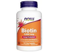 NOW Foods Biotine 5000 mcg Cheveux Peau Ongles 120 capsules vegan