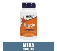 Now Foods Biotine 5000mcg 60 Végétarien Capsules Sain Peau Ongles Force Growth