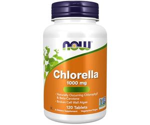 Now Foods, Chlorella, 1.000mg, avec Parois Cellulaires Brisées, 120 Comprimés végétaliens, Testé en Laboratoire, Sans Soja, Sans Gluten, Végétarien, Sans OGM