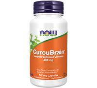 Now Foods, CurcuBrain, Curcumine Optimisé, 400 mg, 50 Capsules végétaliennes, Testé en Laboratoire, Sans Gluten, Sans Soja, Végétarien