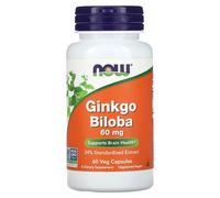 Now Foods Ginkgo Biloba, 60 Mg, 60 Capsules Végétariennes