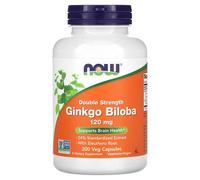 Now Foods Ginkgo Biloba, Double Efficacité, 120 Mg, 200 Capsules Végétariennes
