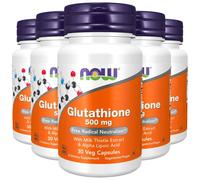 Now Foods GLUTATHIONE 500mg 5X30 Ou 2X60 +1X30 L-Glutathione Alpha Lipoc Casher