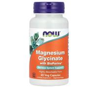 Now Foods Glycinate de Magnésium 100 mg avec BioPerine - 60 Capsules