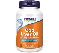 Now Foods Huile de foie de morue, Extra Strength 1000 mg - 90 softgels