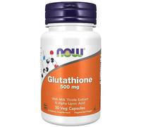 Now Foods, L-Glutathione, 500mg, avec Chardon-Marie et Acide Alpha-Lipoïque, 30 Capsules végétaliennes, Acide Aminé, Testé en Laboratoire, Sans Gluten, Sans Soja, Sans OGM