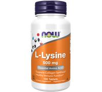 NOW Foods L-Lysine 500 mg 100 Comprimés - Supplément Vitamine Aminoacide