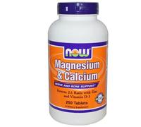 Now Foods, Magnésium & Calcium (1:2) Avec Zinc Et Vitamine D, 250 Comprimés