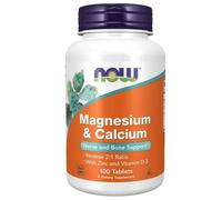 Now Foods Magnésium, Calcium, Zinc, Vitamine D3 - 100 comprimés