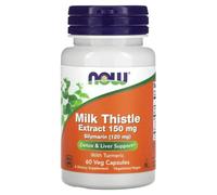 Now Foods - Milk Thistle Extract 150mg | Extrait de Chardon-Marie avec Curcuma | Soutient la santé du foie et la détoxification - 60 gélules