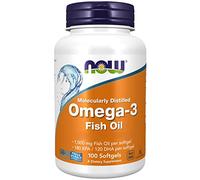 Now Foods, Molecularly Distilled Omega-3 (Omega-3 Distillé Moléculairement), avec EPA et DHA, Haute Dosé, 100 Capsules molles, Testé en Laboratoire, Sans Soja, Sans Gluten, Sans OGM