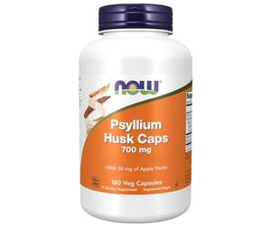 Now Foods, Psyllium Husk, Peau de Psyllium, 700mg, avec Pectine de Pomme, 180 Capsules végétaliennes, Sans Gluten, Sans Soja, Végétarien, Sans OGM