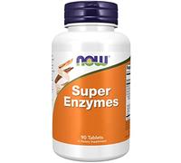 Now Foods, Super Enzyme, 90 Comprimés, Testé en Laboratoire, Dose Élevée, Calcium, Sans Gluten, Sans Soja, Sans OGM
