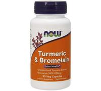 Now Foods Turmeric Curcuma 300 mg et Broméline 150 mg, 90 gélules