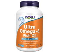 Ultra Omega-3 Fish Oil (Bovine Gelatin) 500 mg EPA / 250 mg DHA 180 Softgels Now Foods