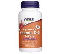 NOW Foods Vitamine D-3 1000 UI Os Immunité 360 capsules molles