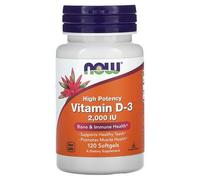 Now Foods Vitamine D3, Haute Efficacité, 50 ?g (2000 Ui), 120 Capsules À Enveloppe Molle