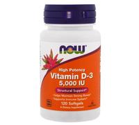 Vitamine D3 5000 IE 120 gélules de gel Now Foods