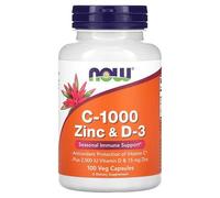 Now Foods Zinc C-1000 Et D-3, 100 Capsules Végétariennes